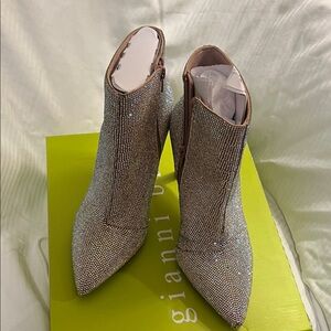 Gianni Bini Sparkling Silver Heeled Boots